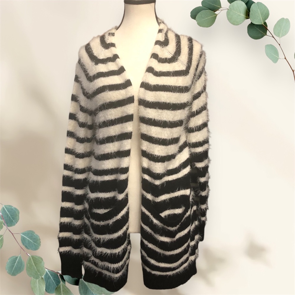 Women’s Rewind Striped Whiskered Cardigan Sweater - Picture 2 of 10